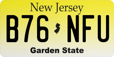 NJ license plate B76NFU