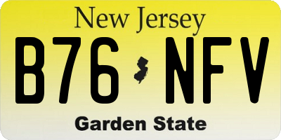 NJ license plate B76NFV