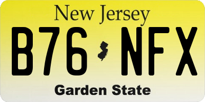 NJ license plate B76NFX