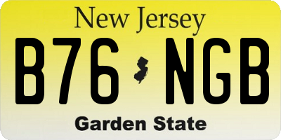 NJ license plate B76NGB