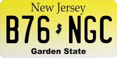 NJ license plate B76NGC