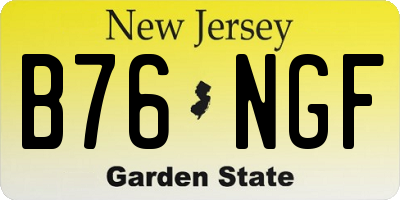 NJ license plate B76NGF