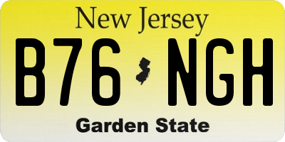 NJ license plate B76NGH