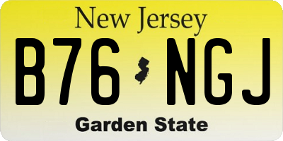 NJ license plate B76NGJ