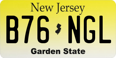 NJ license plate B76NGL
