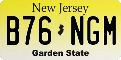 NJ license plate B76NGM