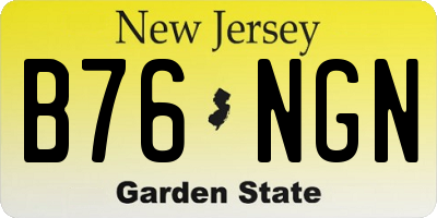NJ license plate B76NGN
