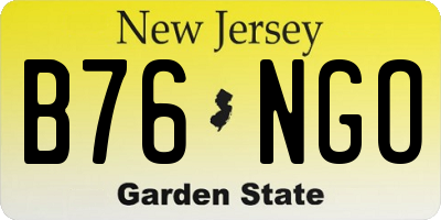 NJ license plate B76NGO