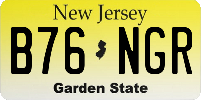 NJ license plate B76NGR