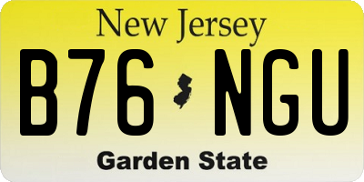 NJ license plate B76NGU