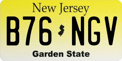 NJ license plate B76NGV