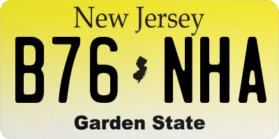 NJ license plate B76NHA