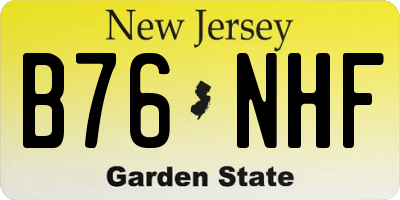 NJ license plate B76NHF