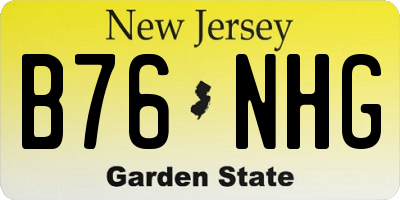 NJ license plate B76NHG