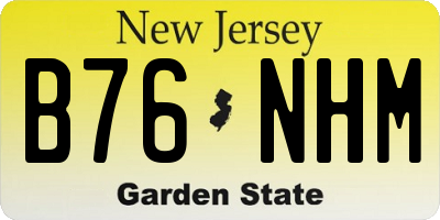 NJ license plate B76NHM