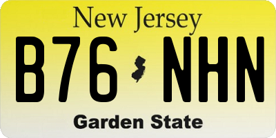 NJ license plate B76NHN