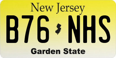 NJ license plate B76NHS