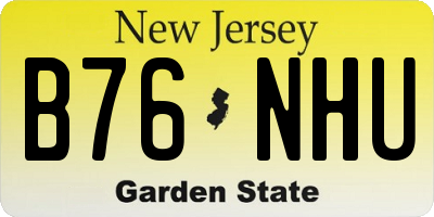 NJ license plate B76NHU