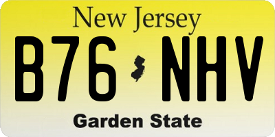 NJ license plate B76NHV