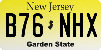 NJ license plate B76NHX