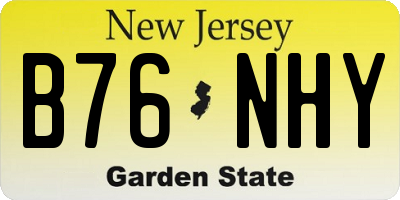 NJ license plate B76NHY