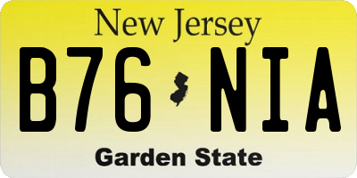 NJ license plate B76NIA