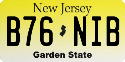 NJ license plate B76NIB