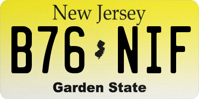 NJ license plate B76NIF