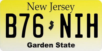 NJ license plate B76NIH