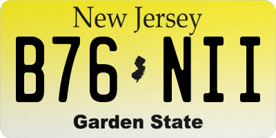 NJ license plate B76NII