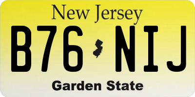 NJ license plate B76NIJ
