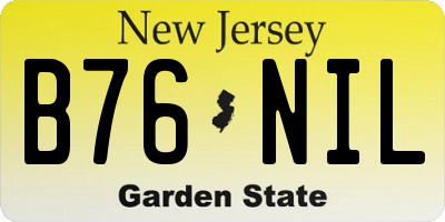 NJ license plate B76NIL