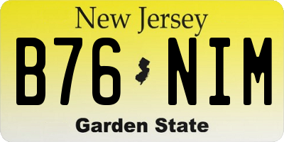 NJ license plate B76NIM