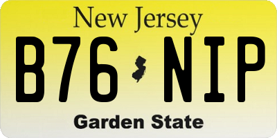 NJ license plate B76NIP