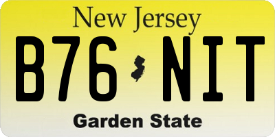 NJ license plate B76NIT