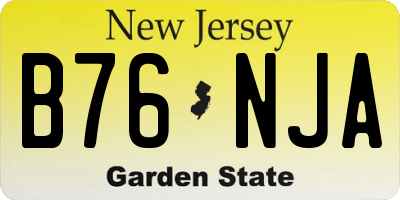 NJ license plate B76NJA