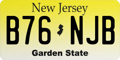 NJ license plate B76NJB