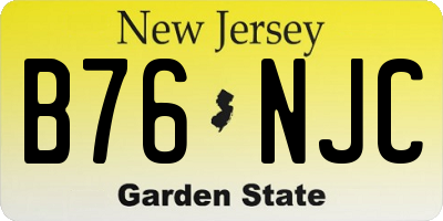 NJ license plate B76NJC