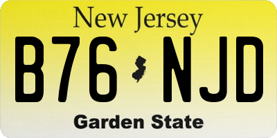 NJ license plate B76NJD