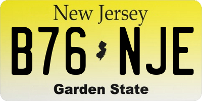 NJ license plate B76NJE