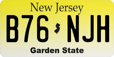 NJ license plate B76NJH