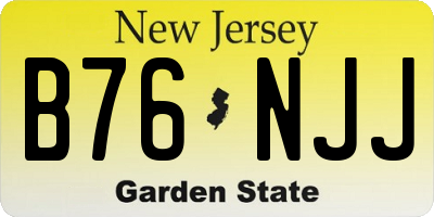 NJ license plate B76NJJ
