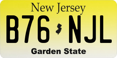 NJ license plate B76NJL