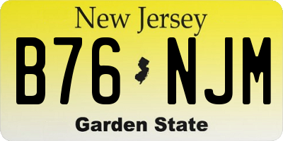 NJ license plate B76NJM