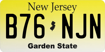 NJ license plate B76NJN