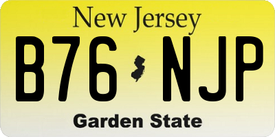 NJ license plate B76NJP