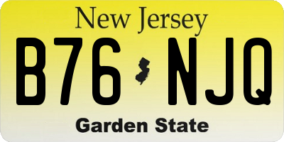 NJ license plate B76NJQ