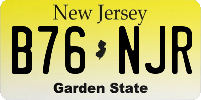 NJ license plate B76NJR