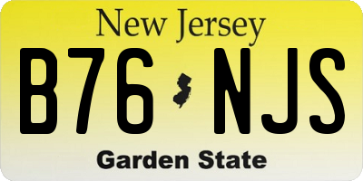 NJ license plate B76NJS