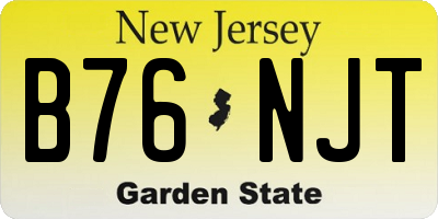 NJ license plate B76NJT